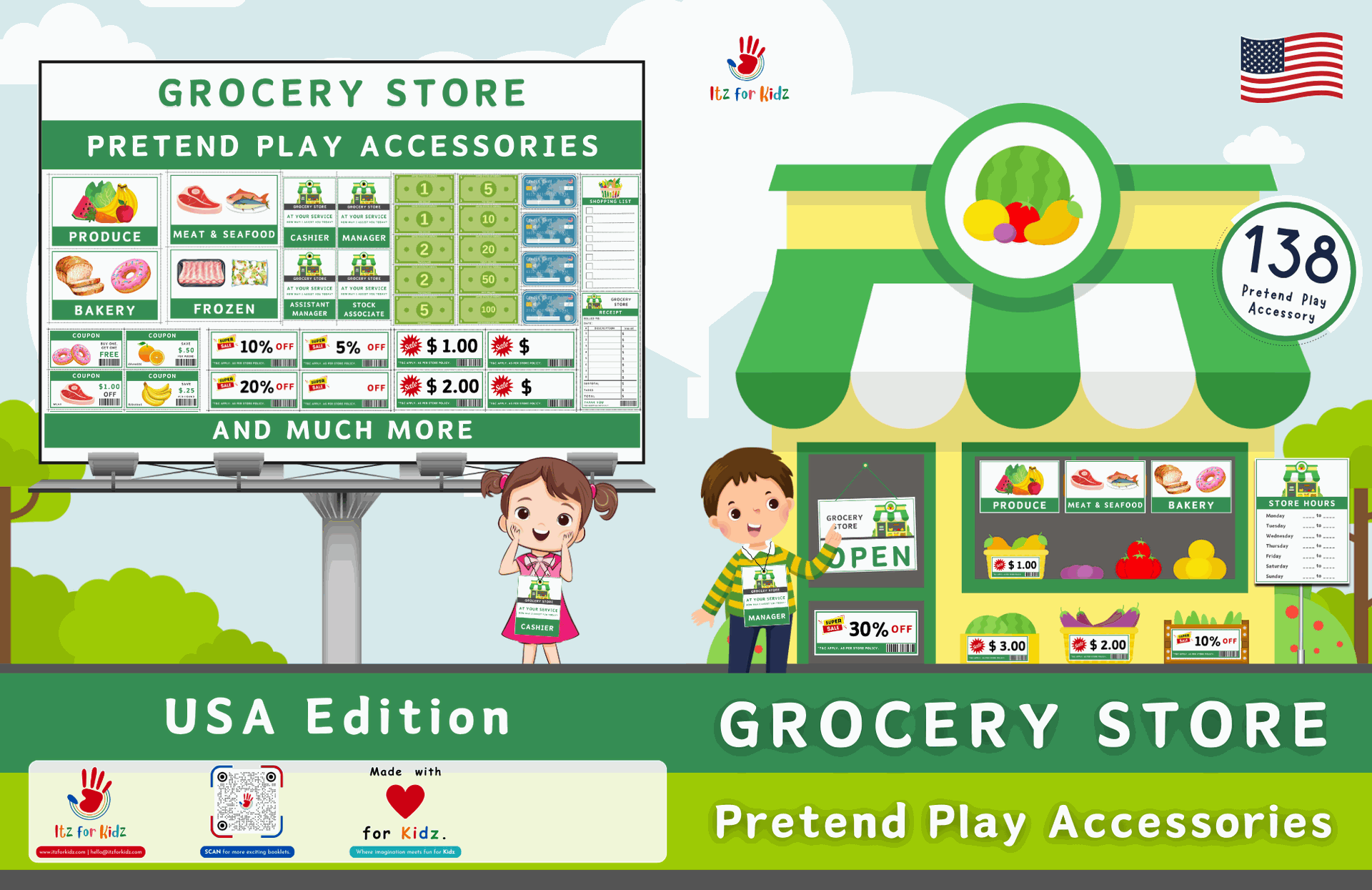 Grocery Store Pretend Play Accessories Grocery Store Pretend Play Accessories | Itz for Kidz